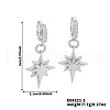 Brass Clear Cubic Zirconia Star Hoop Earrings XZ2296-2-3