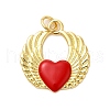 Brass Enamel Pendants KK-P303-12G-1