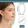 Beebeecraft 1 Pair Rhodium Plated 925 Sterling Silver Simple Oval Dangle Earrings for Women EJEW-BBC0001-36-2