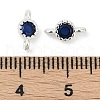 Brass Cubic Zirconia Flat Round Connector Charms KK-H204-02S-03-2