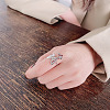 Butterfly 925 Sterling Silver Cable Chain Adjustable Finger Rings for Women FS-WG3E563-01-4