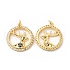 Brass Micro Pave Cubic Zirconia Pendants KK-H441-26G-1