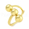 Round Rack Plating Brass Cuff Rings for Women RJEW-G330-69G-1