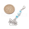 Ocean Theme Alloy Charm & Glass Beads Pendant Decorations HJEW-JM03156-02-3