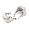 Non-Tarnish 304 Stainless Steel Geometric Basket Bag Design Hoop Earrings for Women EJEW-Z057-06P-2