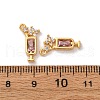 Brass Micro Pave Cubic Zirconia Pendants KK-K382-28G-02-3