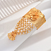 Luxurious Middle Eastern Bride Iron Ring Bracelets with Floral Design BA9055-4