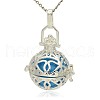 Silver Color Plated Brass Hollow Round Cage Pendants KK-J240-02S-1