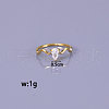 Teardrop 304 Stainless Steel with Clear Cubic Zirconia Finger Rings for Women FS-WG6614B-02-5