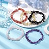 12 Constellation Natural Mixed Gemstone Chip Beaded Stretch Bracelets Sets for Women Men BJEW-JB10264-09-4