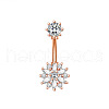 Brass Cubic Zirconia Navel Ring WGEFBF8-03-1