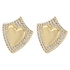 Rack Plating Brass Micro Pave Cubic Zirconia Stud Earrings EJEW-M230-17G-1