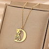 304 Stainless Steel Flower Initial Pendant Necklaces WGE911E-04-1