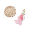 Glass Seed Beaded Flower Figurine Pendants PALLOY-MZ00686-3