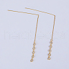 Elegant Brass Clear Cubic Zirconia Flat Round Ear Thread IZ3908-2