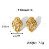 French Style Hollow Leaf Stainless Steel Stud Earrings for Women YL4840-3-1