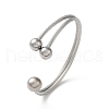 Non-Tarnish 304 Stainless Steel Round Ball Cuff Bangles BJEW-P310-05P-2