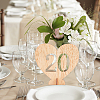 Heart Wooden Table Number 1-20 with Base DJEW-WH0033-61-6