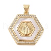 Brass Micro Pave Cubic Zirconia Pendants KK-I712-52G-08-1