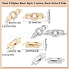 SUNNYCLUE 12Pcs 4 Style Brass Micro Pave Clear Cubic Zirconia Fold Over Clasps & Brass Fold Over Clasps KK-SC0004-10-2