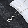 201 Stainless Steel Crystal Rhinestone Initial Pendant Necklaces FS-WG28760-20-1