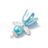 8Pcs 8 Colors Glass Pendants PALLOY-JF03575-04-5