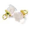 Natural Agate Flower Charms KK-NH0005-01G-2