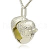 Silver Color Plated Brass Hollow Heart Cage Pendants KK-J241-01S-2