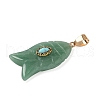 Natural Green Aventurine & Synthetic Turquoise Carved Pendants G-Z084-01G-04-2