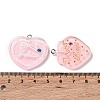 Translucent Resin Rhinestone Pendants RESI-P034-03P-3