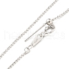 Rhodium Plated 925 Sterling Silver Ball Chain Necklaces NJEW-C052-11P-2
