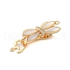 Brass Micro Pave Clear Cubic Zirconia Fold Over Clasps KK-S382-12G-01-2