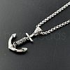 Retro Rock Punk Men's Anchor Stainless Steel Pendant Necklaces DV9777-1