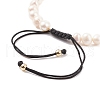 Natural Shell & Pearl Braided Bead Bracelet BJEW-JB08237-04-6
