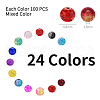 Spray Painted Crackle Glass Beads CCG-YW0001-02-6mm-3