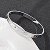 Eye 304 Stainless Steel Rhinestone Bangles for Women BJEW-Z092-09P-1
