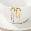 304 Stainless Steel Crystal Rhinestone Tassel Stud Earrings FS-WGBDD4A-01-2