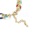 Brass Cable with Enamel Chain Necklaces NJEW-L170-12G-3
