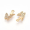 Brass Micro Pave Cubic Zirconia Pendants ZIRC-T016-25-2