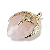 Natural Rose Quartz Pendants G-U019-01G-01-2