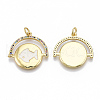 Brass Micro Pave Cubic Zirconia Pendants ZIRC-T005-004G-2