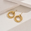 Stylish Geometric Stainless Steel Textured Two-layer Stud Earrings RQ1925-3-2