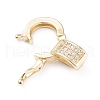 Brass Micro Pave Clear Cubic Zirconia Twister Clasps X-ZIRC-L097-021G-3