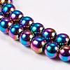Electroplate Non-magnetic Synthetic Hematite Beads Strands G-J169A-6mm-05-3