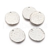 Alloy Blank Flat Round Hammered Pendants X-PALLOY-M031-07P-NF-1