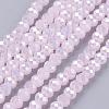 Electroplate Glass Bead Strands GLAA-F001-3x2mm-34L-1
