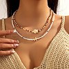 Summer Beach Natural Shell Pendant Glass Seed Beaded Necklaces for Women FS-WGEF253-04-1