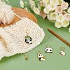  6Pcs 6 Style Panda & Bamboo Leaf Alloy Enamel Dangle Leverback Earrings for Women HJEW-NB0001-37-2