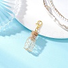 Copper Wire Wrapped Glass Wishing Bottle Pendant Decoration HJEW-JM03302-02-1