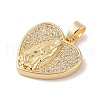 Brass Cubic Zirconia Pendants KK-Z050-10G-01-2
